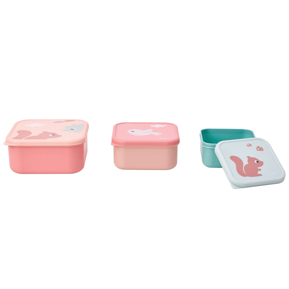 Kit 3 Potinhos Para Bebê Cloudy Rosa - Buba
