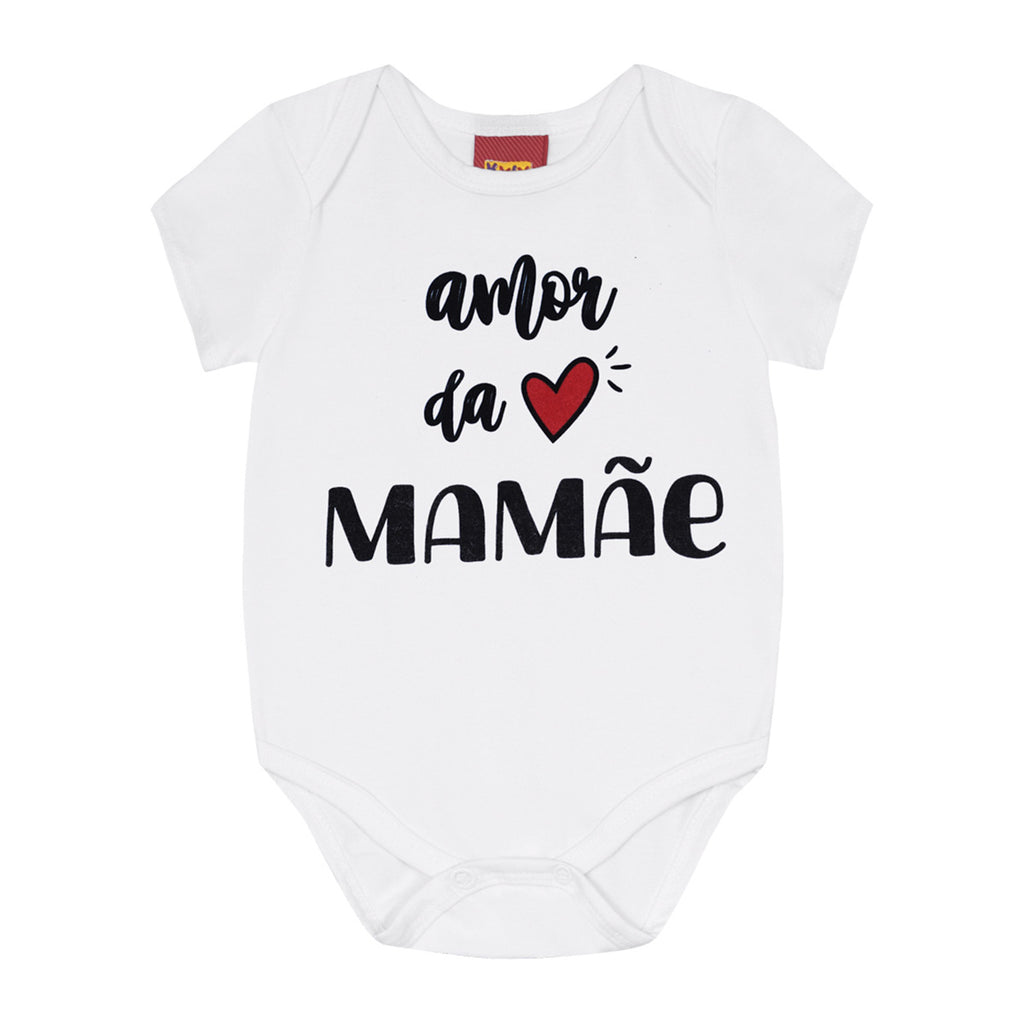 Body Manga Curta Bebê Unissex Amor da Mamãe - Kyly