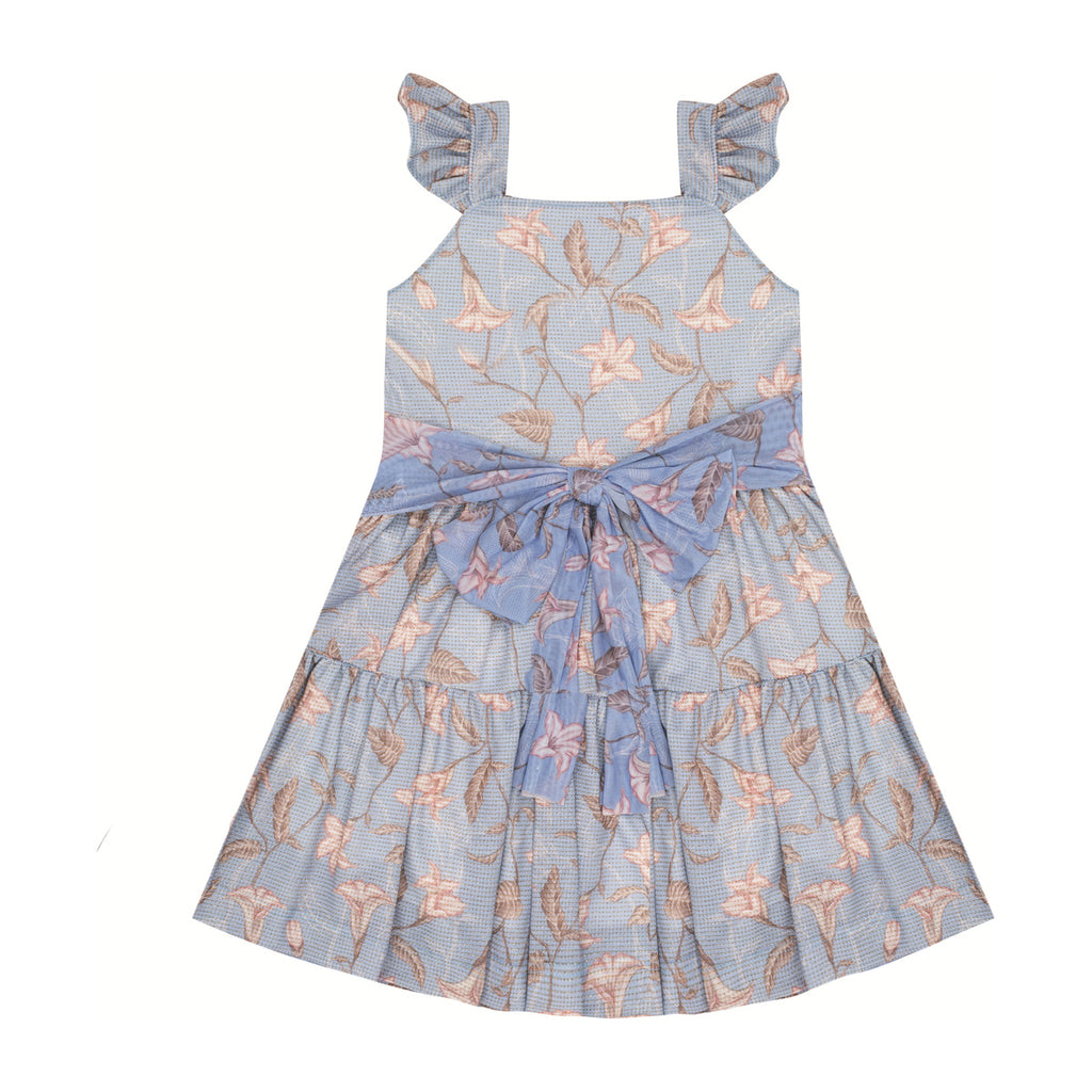 Vestido Floral Laço Infantil - Kiki Xodó