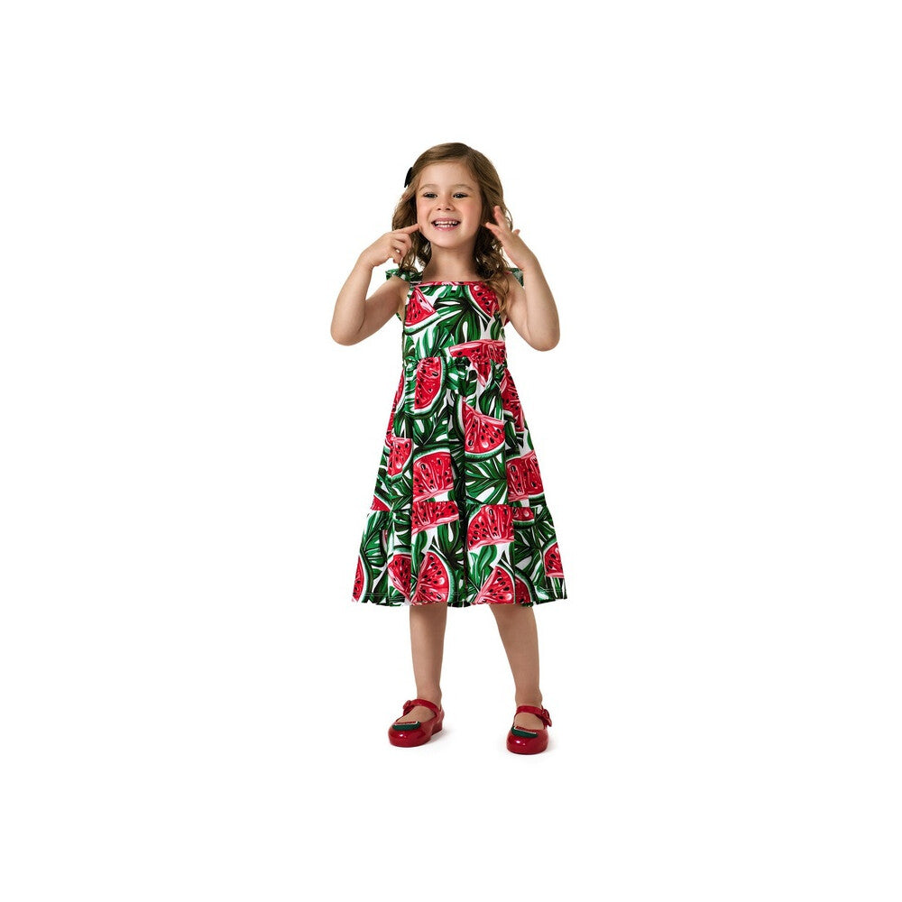 Vestido Infantil Meia Malha Melancia - Kyly