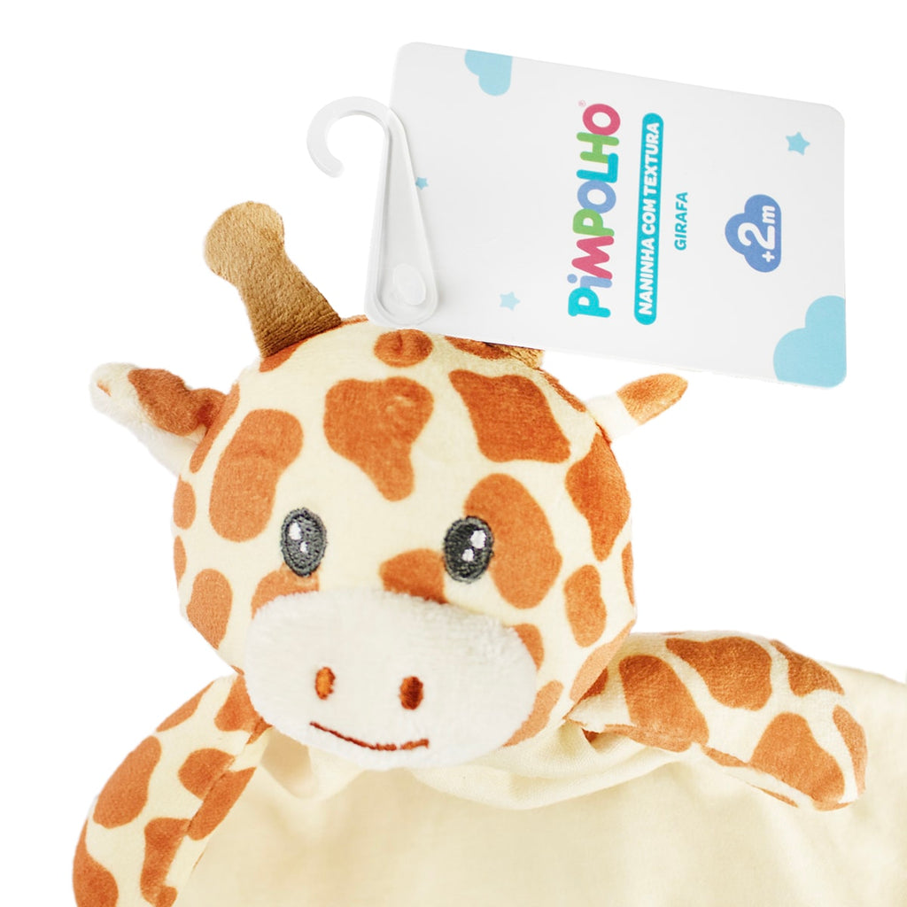 Naninha Bebê Com Textura Girafa Laranja - Pimpolho