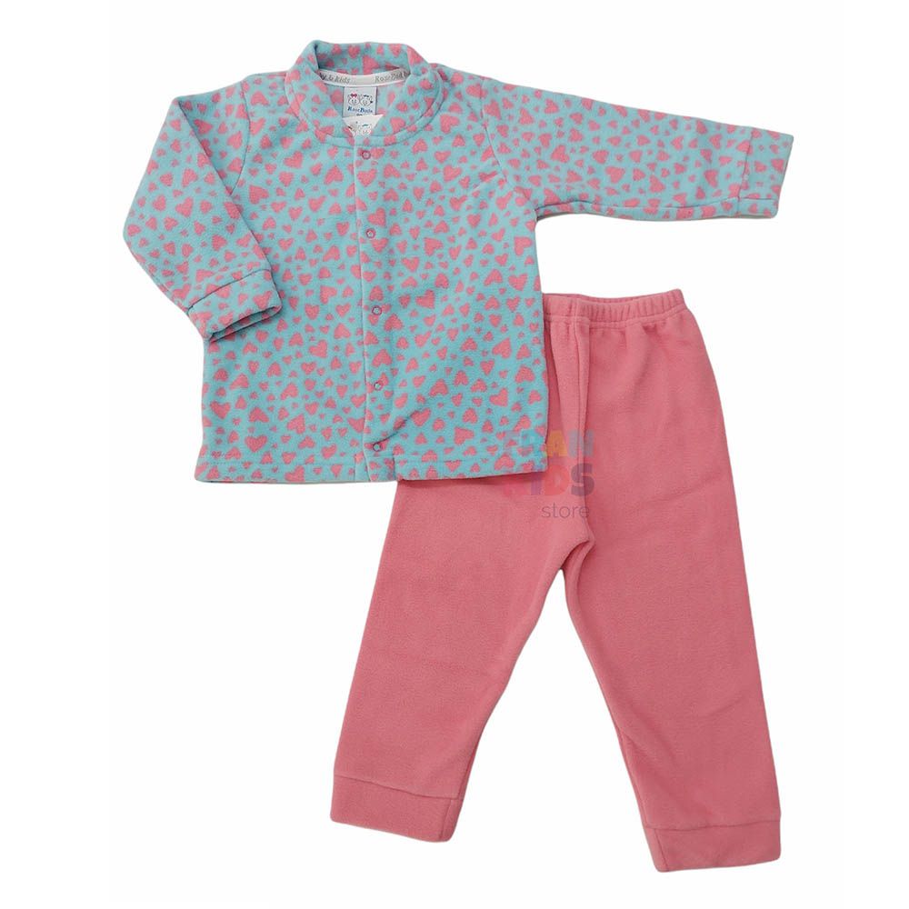 Pijama Soft Com Abertura Frontal Corações - Rosebud