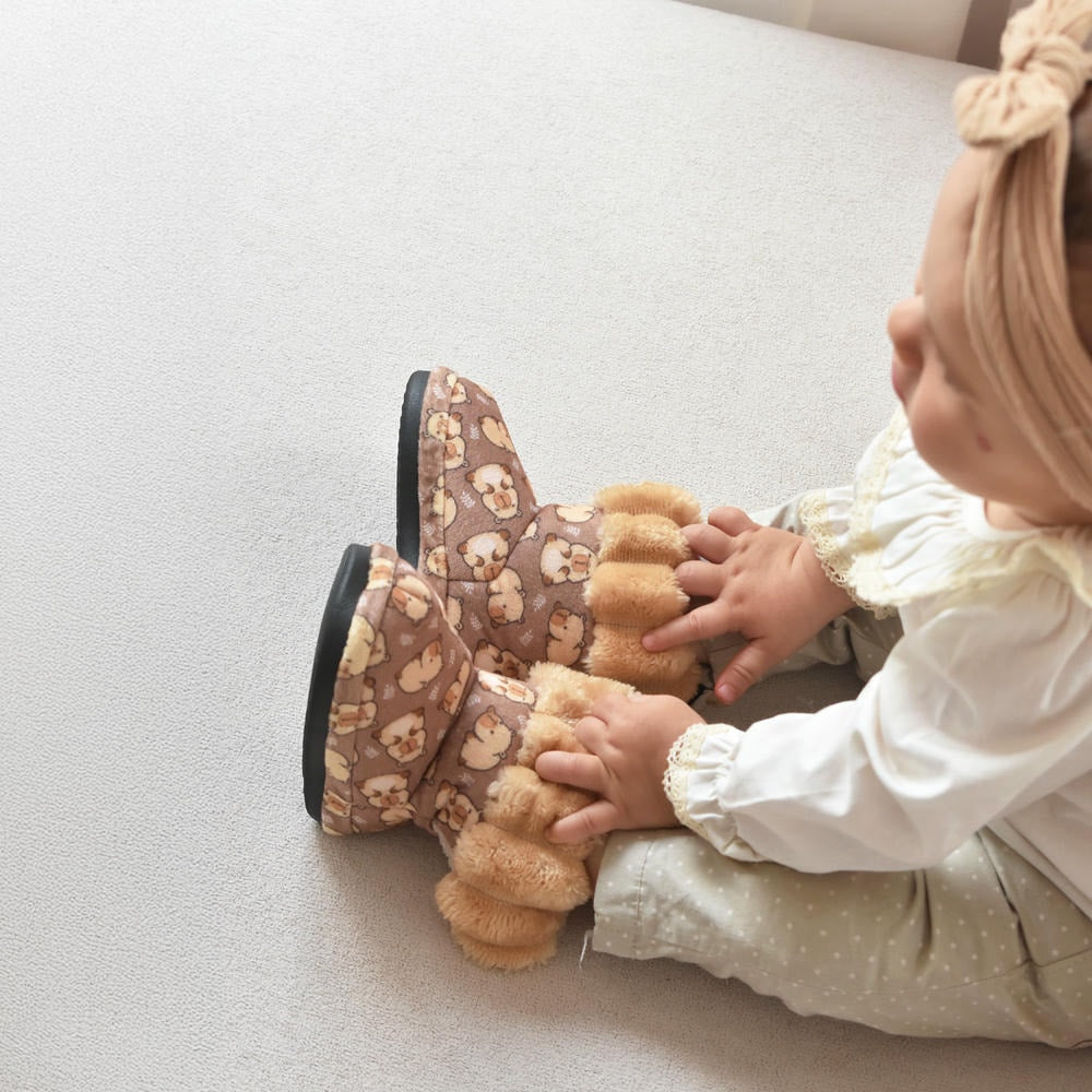 Pantufa Botinha Bebê Capivara Sola Emborrachada - Ferpa