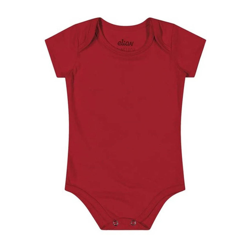 Body Manga Curta Bebê Unissex Liso em Cotton - Elian