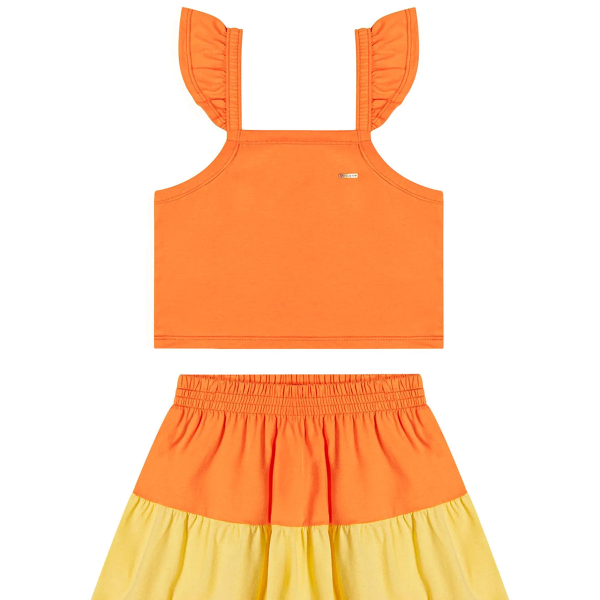 Conjunto Infantil Menina Regata e Saia Colorido - Elian