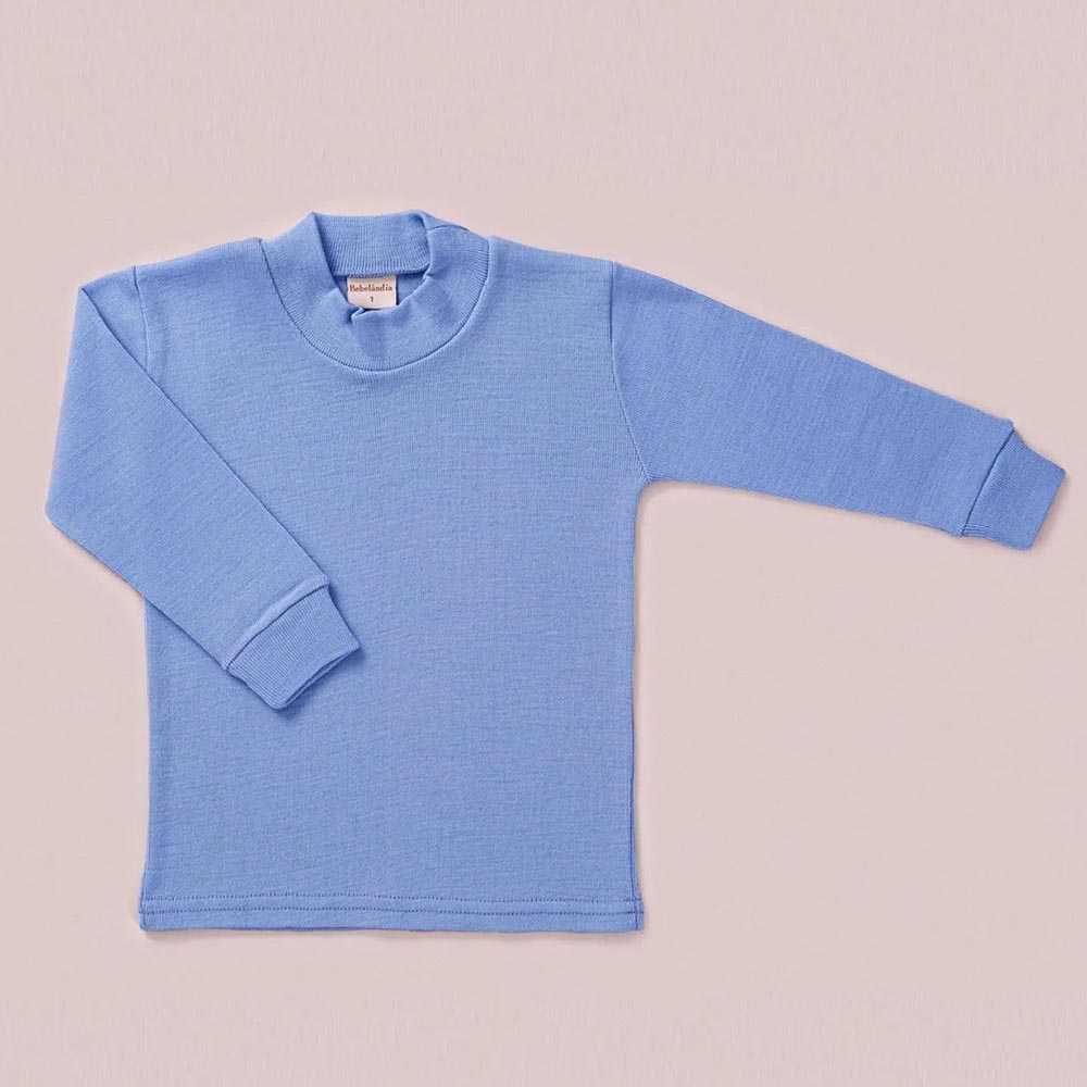 Blusa Básica de Lã Antialérgica Azul Médio - Bebelândia