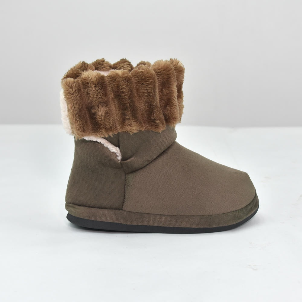 Pantufa Botinha Infantil Marrom Sola Emborrachada - Ferpa