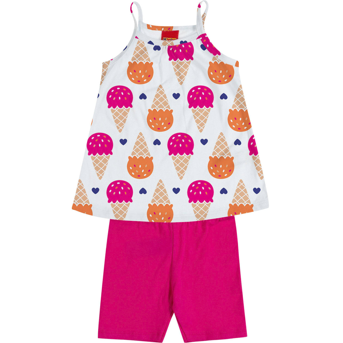 Conjunto Infantil Menina Blusa e Short Sorvete - Kyly