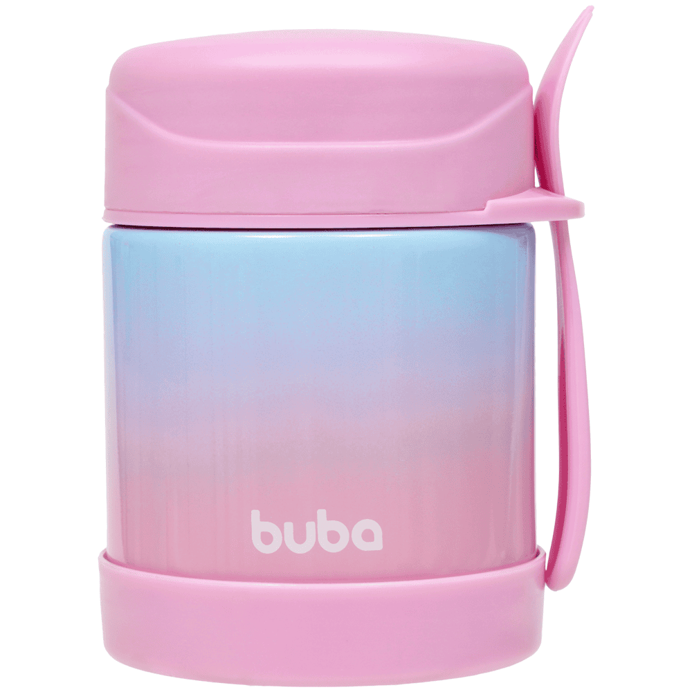 Pote Térmico Infantil Inox Com Garfo Degradê - Buba