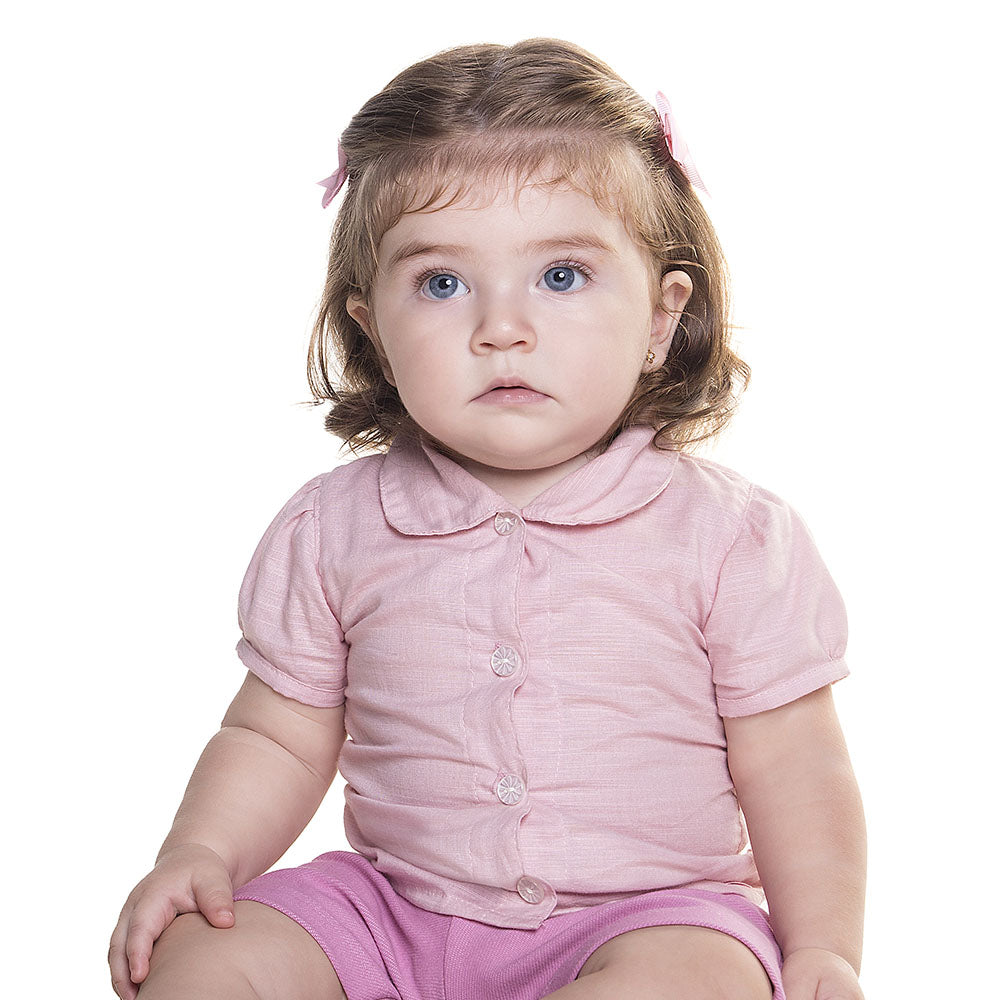 Camisa Bebê Menina Little Miss Cambraia Flamê - Have Fun