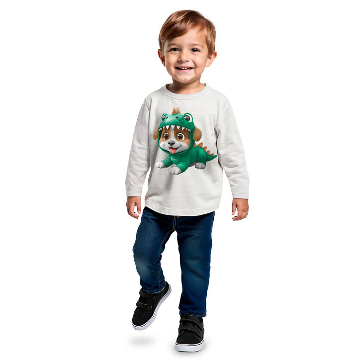 Camiseta Infantil Menino Manga Longa Cachorrinho - Kyly