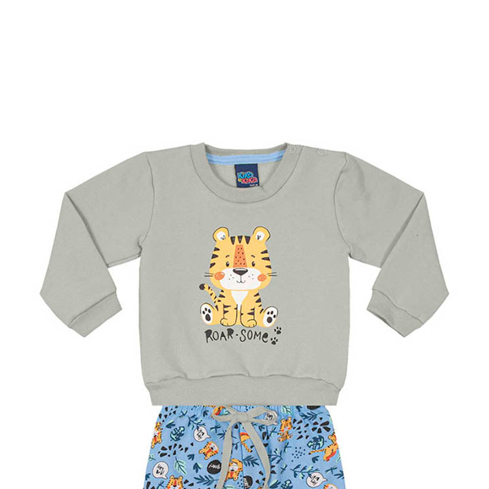Conjunto Menino Moletom Peluciado Roar - Kiko e Kika