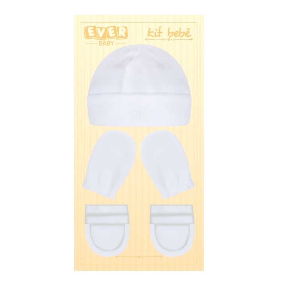 Kit Touca, Luva e Sapatinho RN 3 Peças em Suedine - Everly
