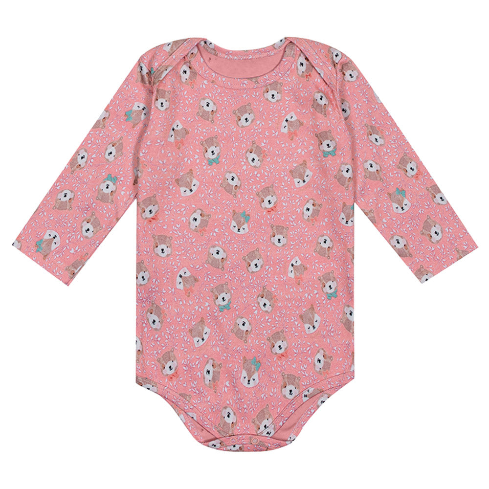 Body Manga Longa Bebê Menina Ursinhos - Kiko Baby