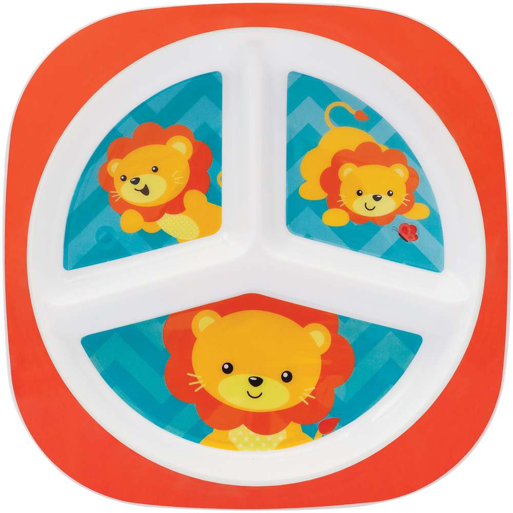 Prato Bebê Infantil Com Divisórias  Leão - Buba