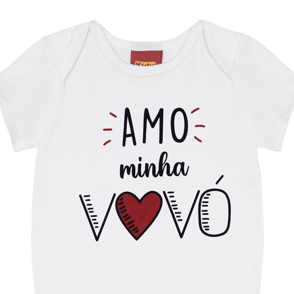 Body Manga Curta Bebê Unissex Amo Minha Vovó - Kyly