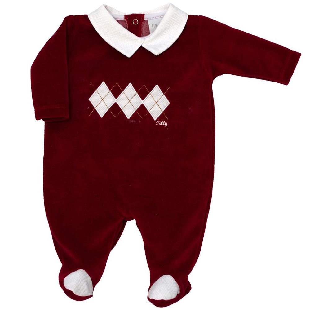 Macacão de Plush Clássico Masculino Vermelho - Tilly Baby