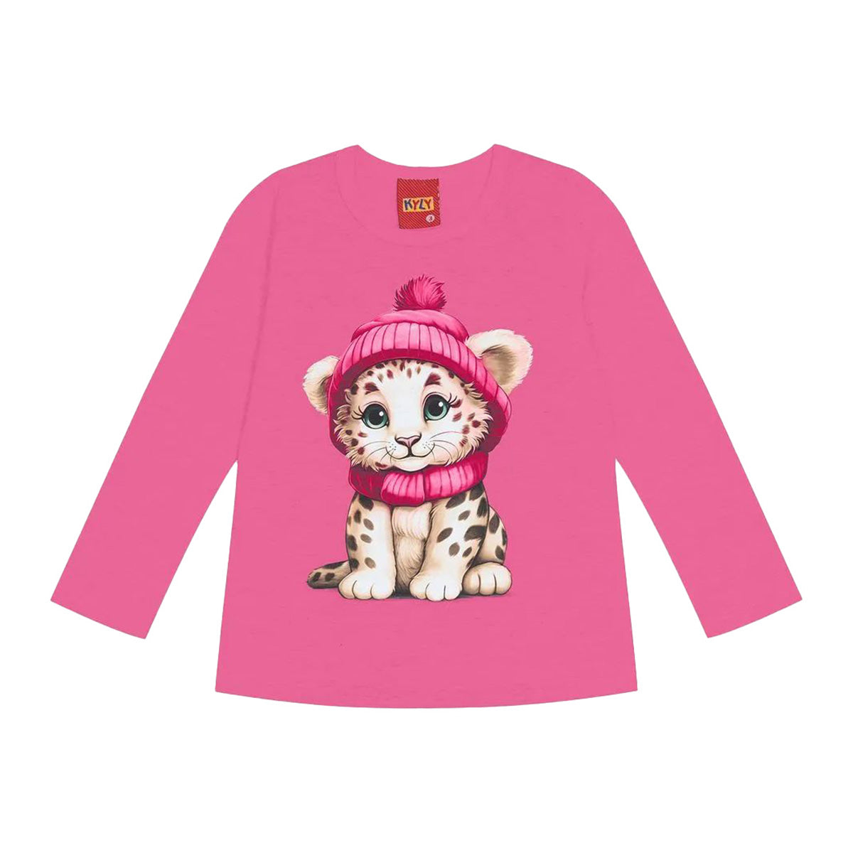 Blusa Manga Longa Infantil Meia Malha Menina Oncinha - Kyly