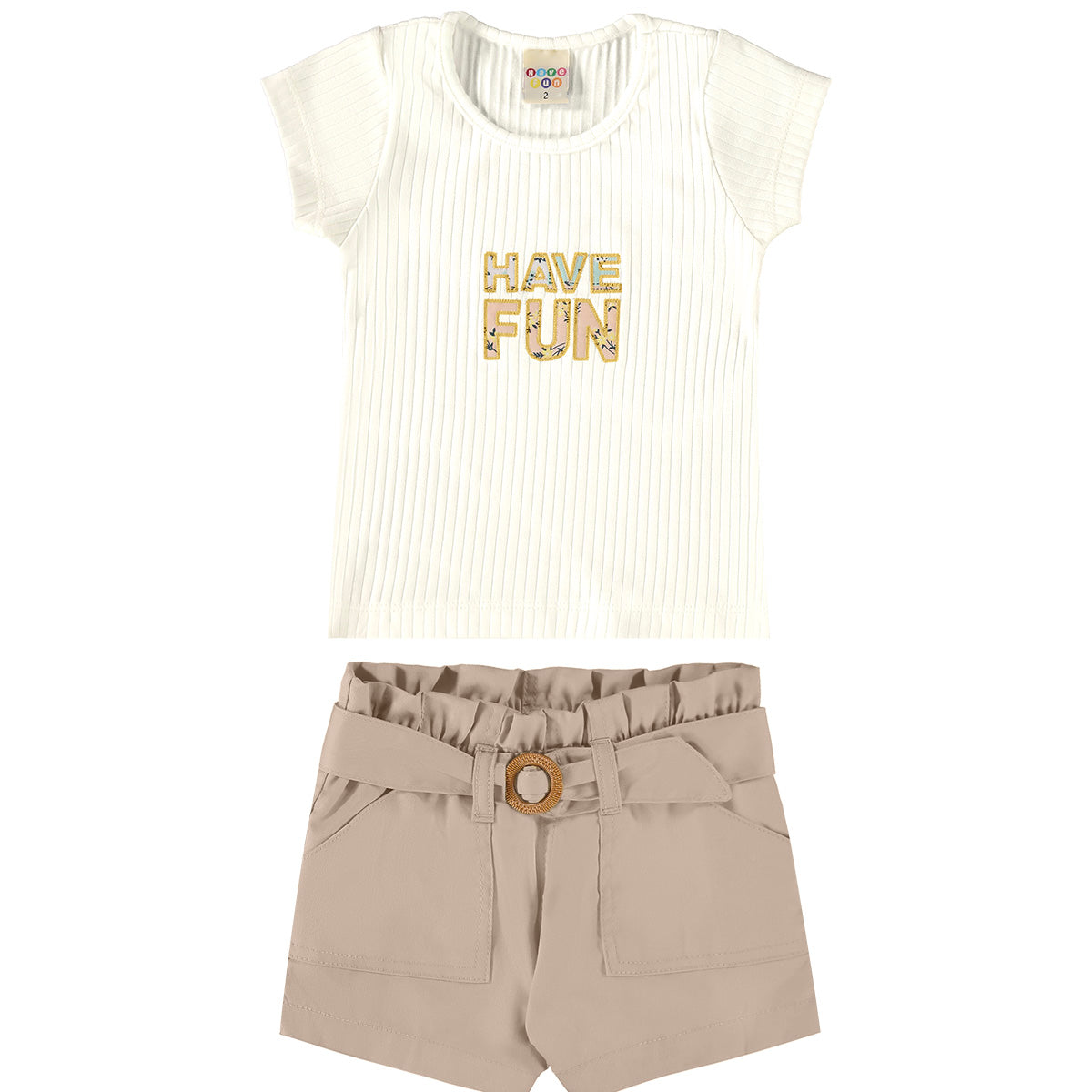 Conjunto Infantil Menina Blusa e Short Sarja Comfort - Have Fun