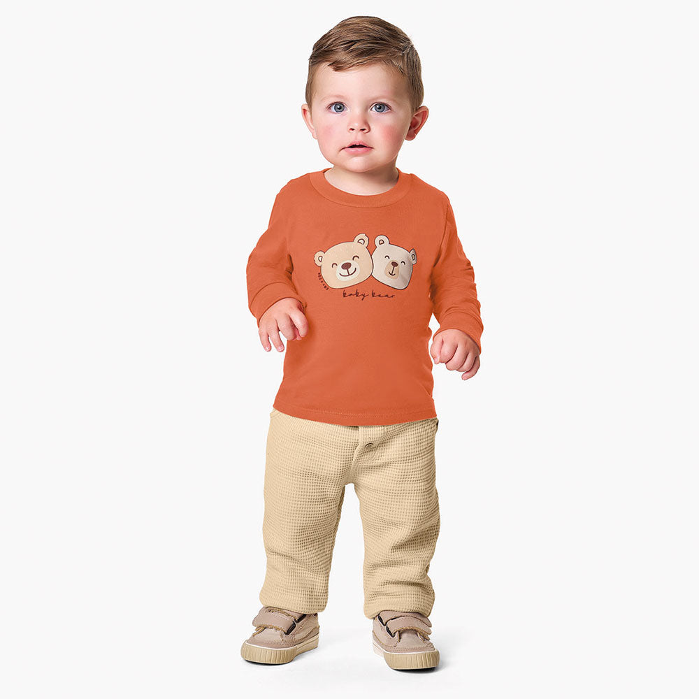Camiseta Bebê Menino Manga Longa Ursos - Kiko e Kika