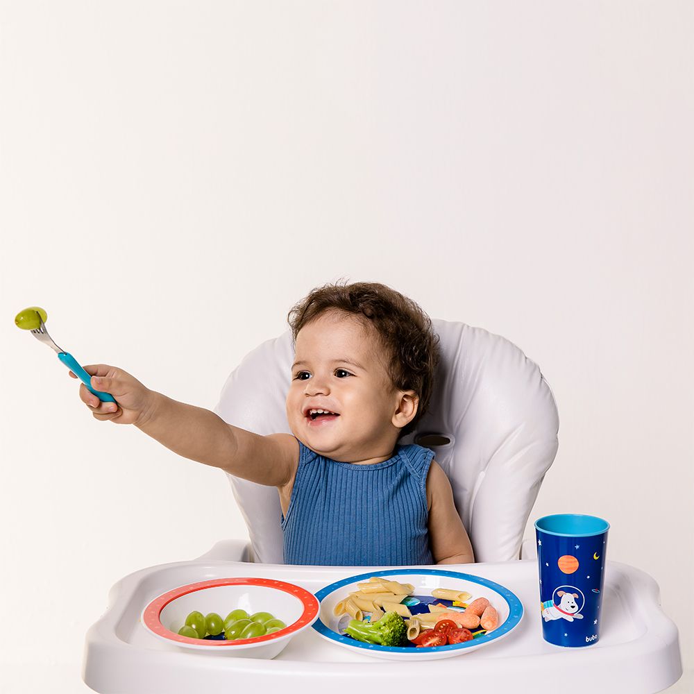 Prato Bebê Infantil Raso Aventuras Astronauta - Buba