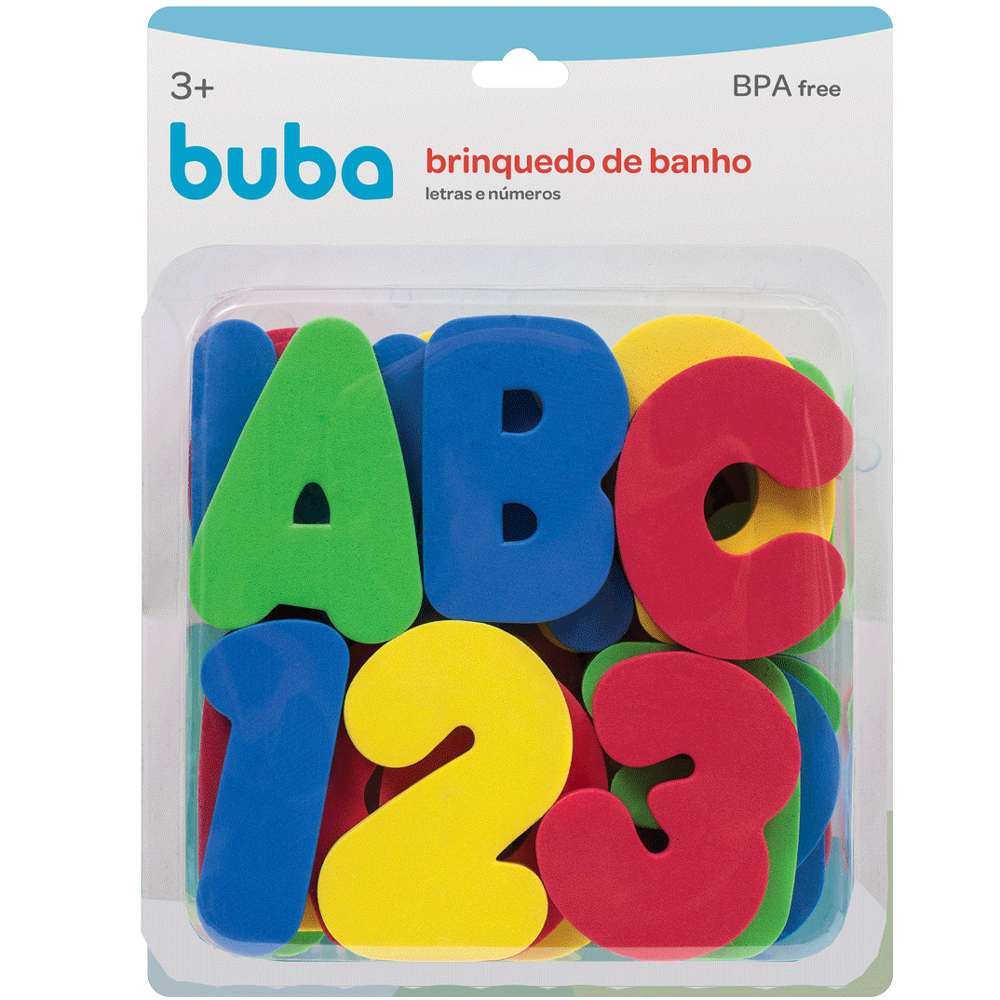 Brinquedo De Banho Infantil Letras e Números - Buba