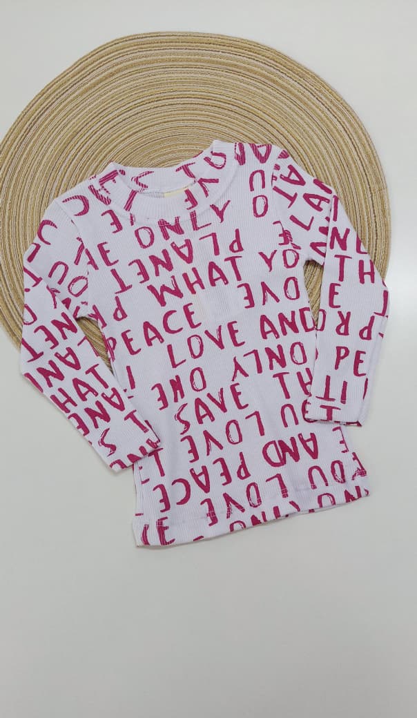 Blusa Básica Estampada em Ribana Canelada - Have Fun