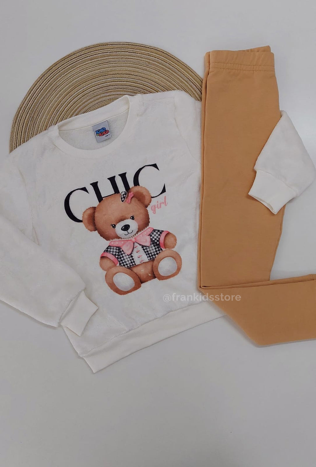 Conjunto Infantil Menina Fleece Urso e Molecotton - Kiko e Kika