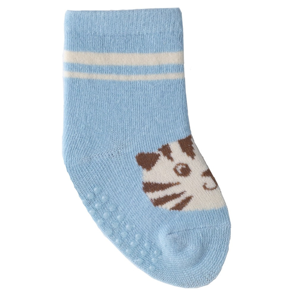 Kit 3 Pares Meia Antiderrapante Menino 16-20 Tigre - Pimpolho