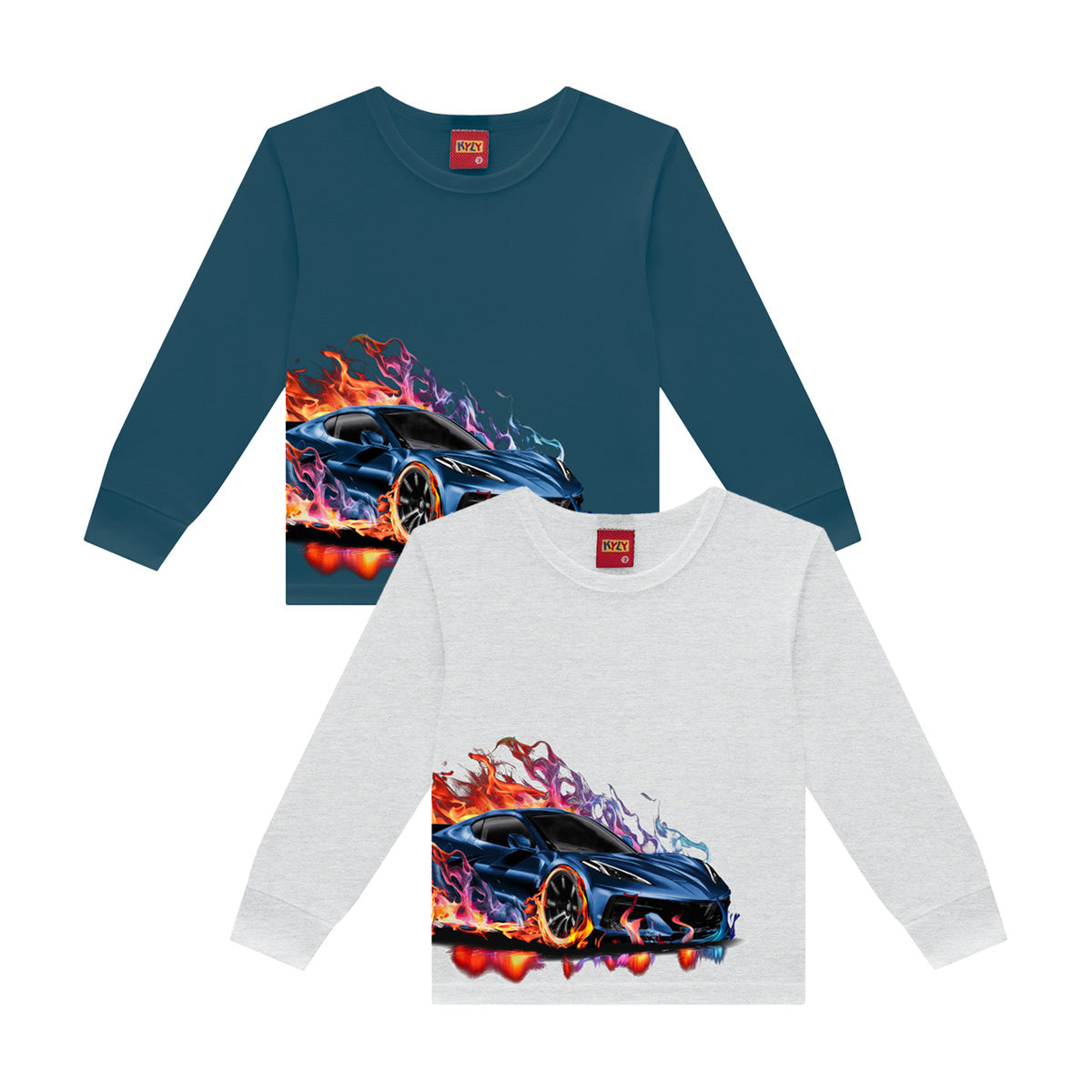 Camiseta Infantil Menino Manga Longa Carro - Kyly