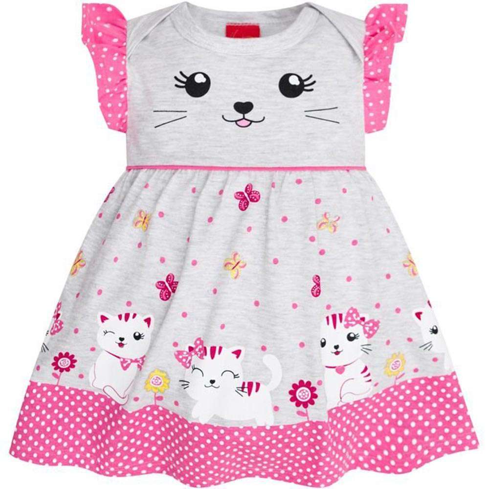 Vestido Gatinha Cinza Claro - Kyly
