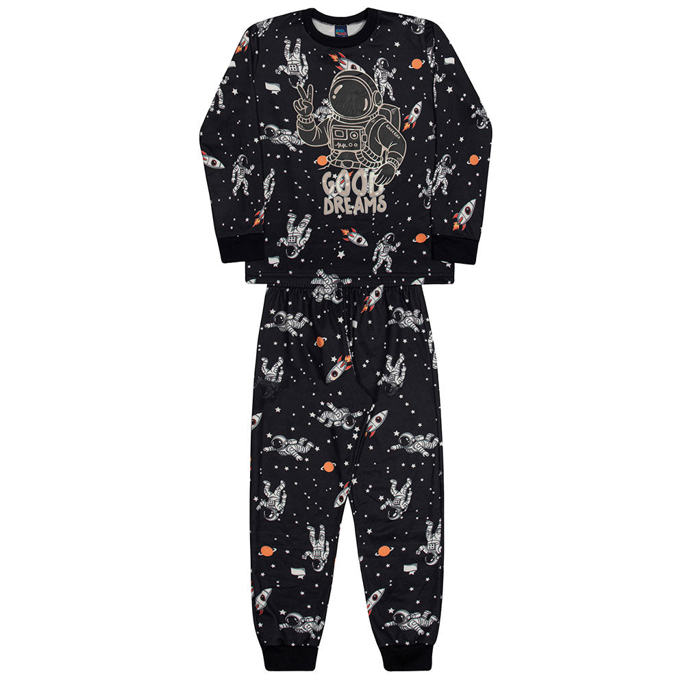 Pijama Infantil Menino Térmico Brilha no Escuro - Kiko e Kika