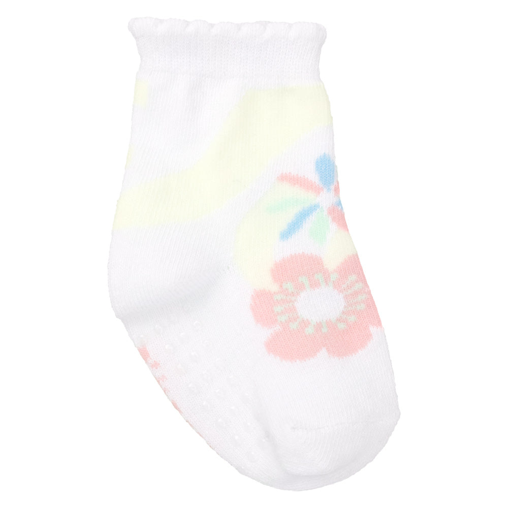 Meia Antiderrapante Bebê Menina 16-20 Flores - Pimpolho