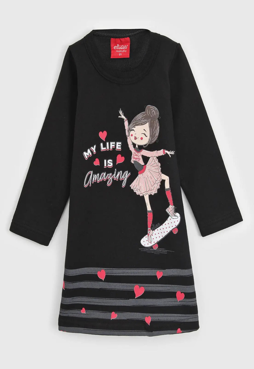 Vestido Infantil em Moletom Peluciado - Elian