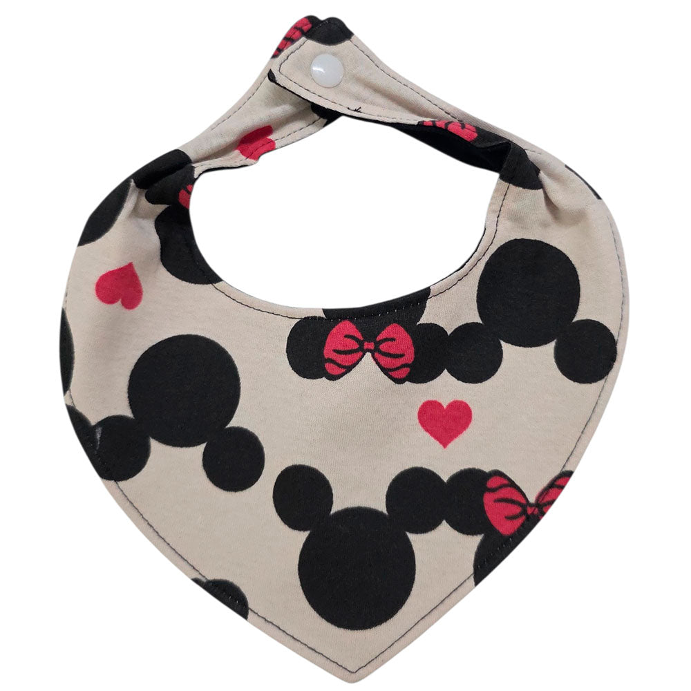 Babador Bandana Impermeável Bebê Bege Minnie