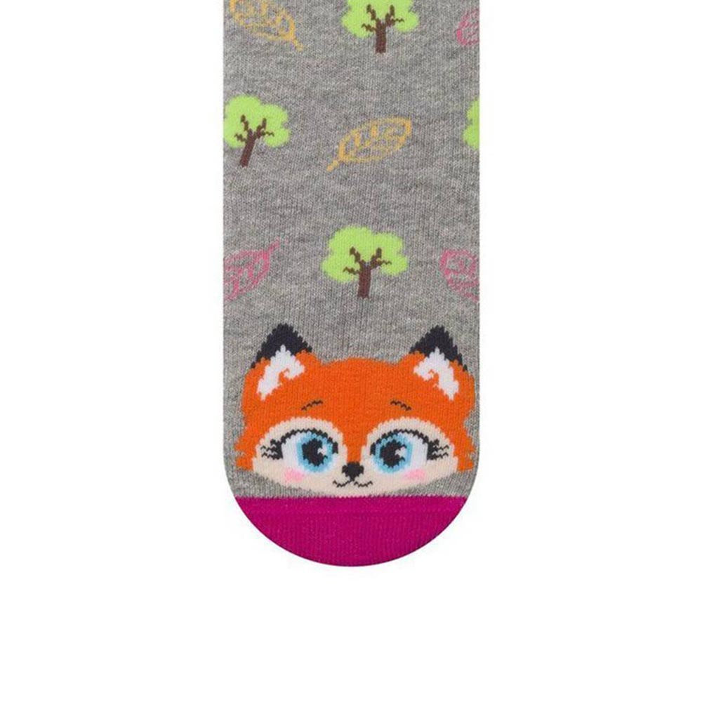 Meia Atoalhada Bebê Menina Cinza / Pink - Selene