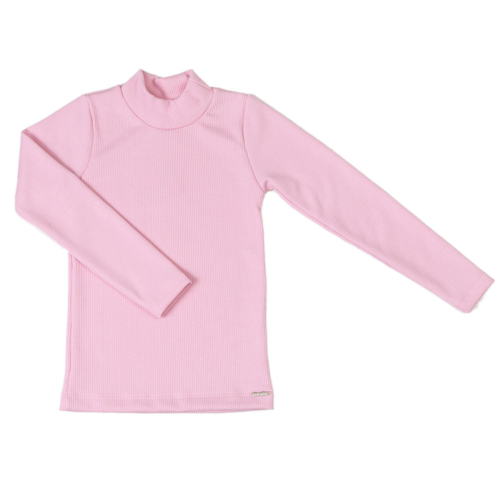 Blusa Gola Alta Canelado Enrugado Rosé - Have Fun