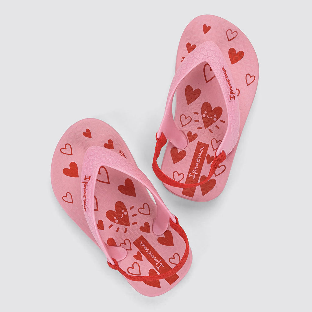 Chinelo de Dedo de Bebê Menina Classic Corações - Ipanema