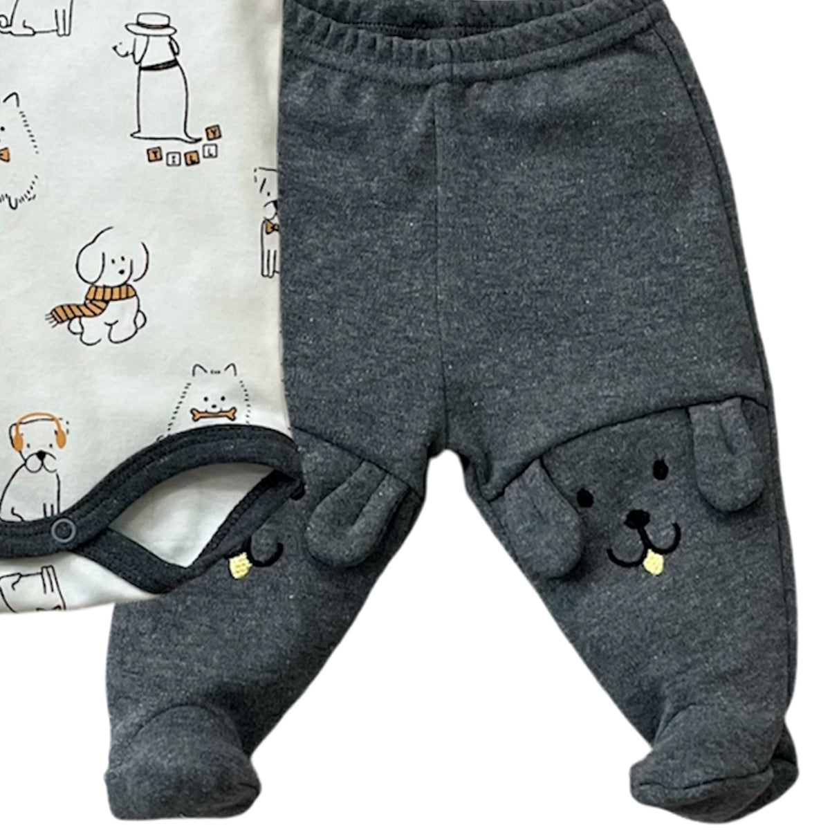 Conjunto Bebê Menino Body Longo Calça Cachorro - Tilly Baby