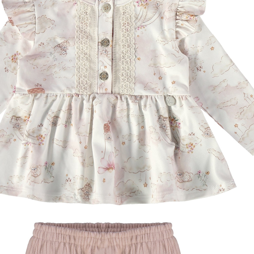 Conjunto Bebê Menina Bata e Calça Soft Canelado - Kiki Xodó