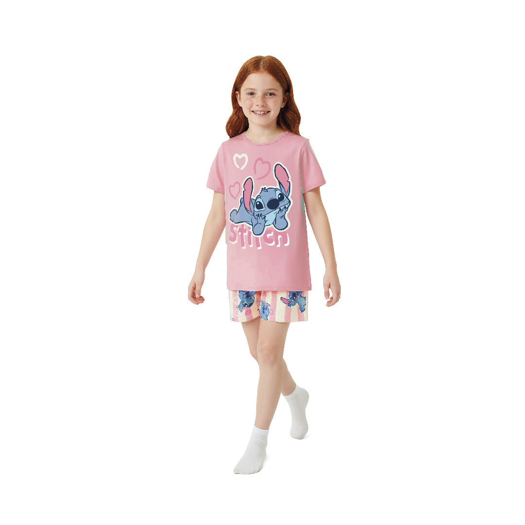 Pijama Infantil Menina Stitch Brilha No Escuro - Malwee Kids