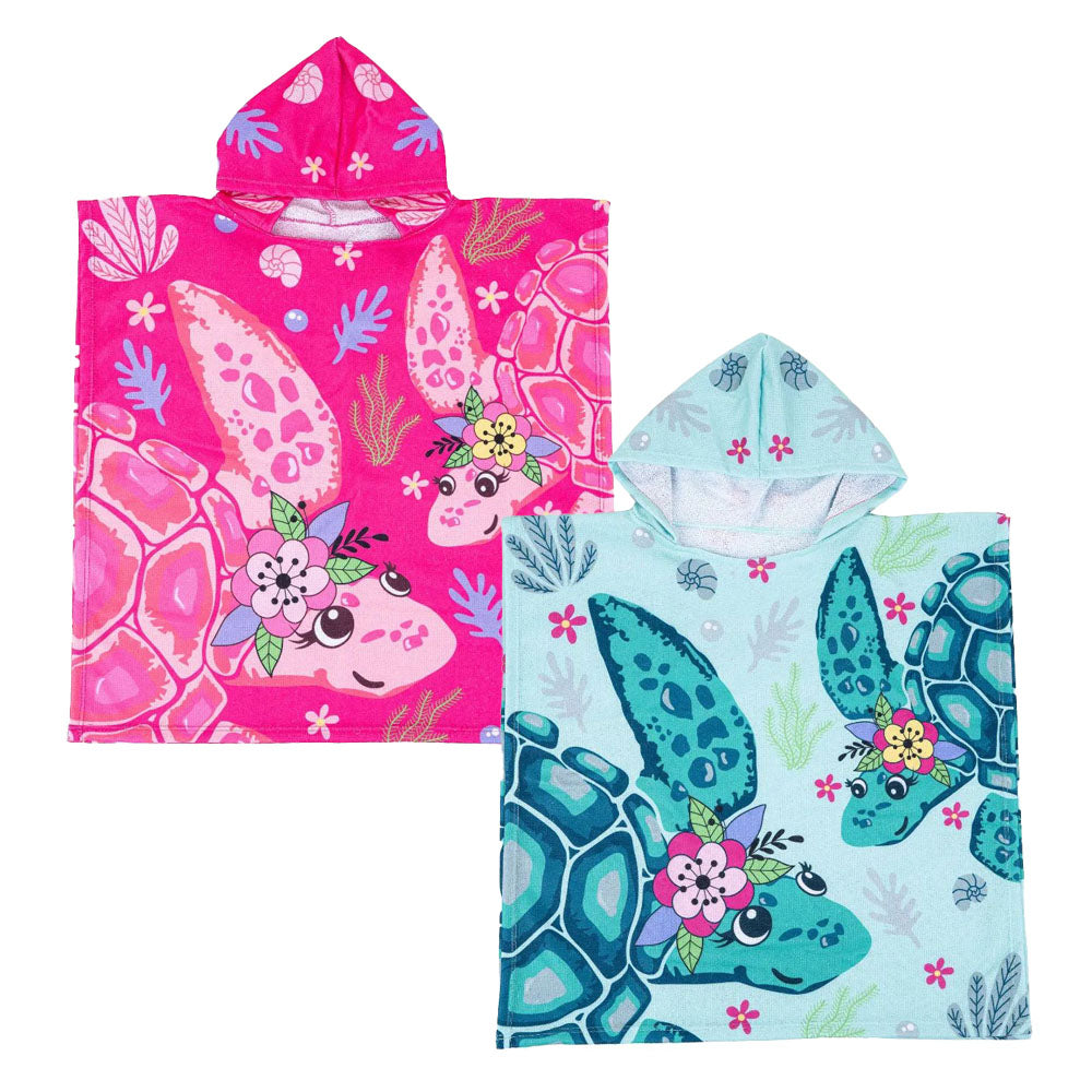 Toalha Poncho Bebê Menina Tartarugas - Everly