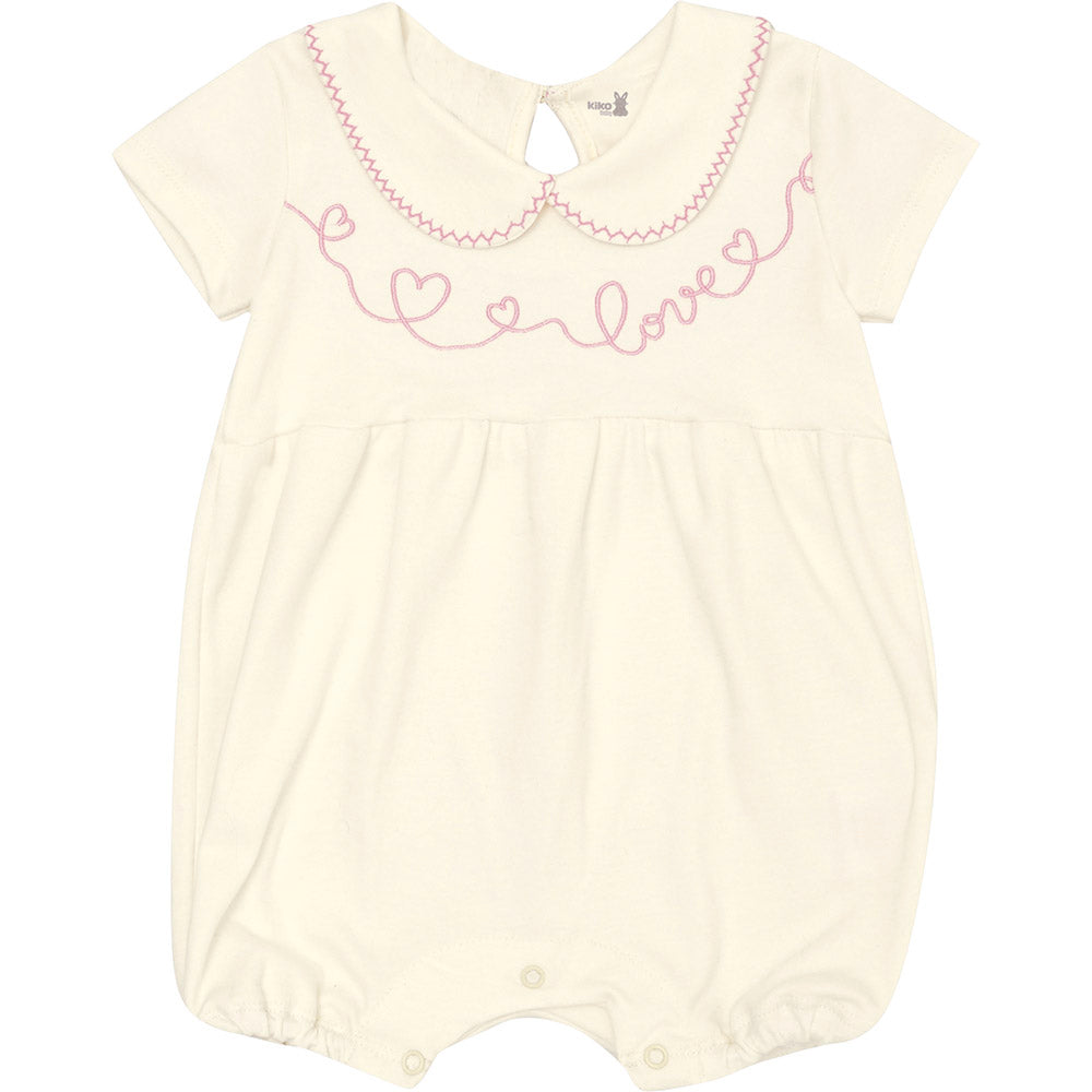 Macaquinho Bebê Menina em Suedine Com Gola - Kiko Baby