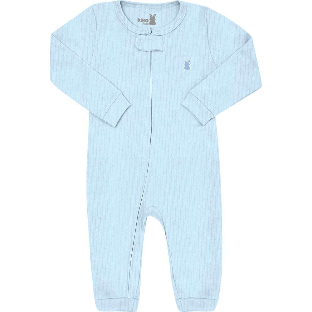Macacão Bebê Canelado em Suedine C/ Zíper - Kiko Baby