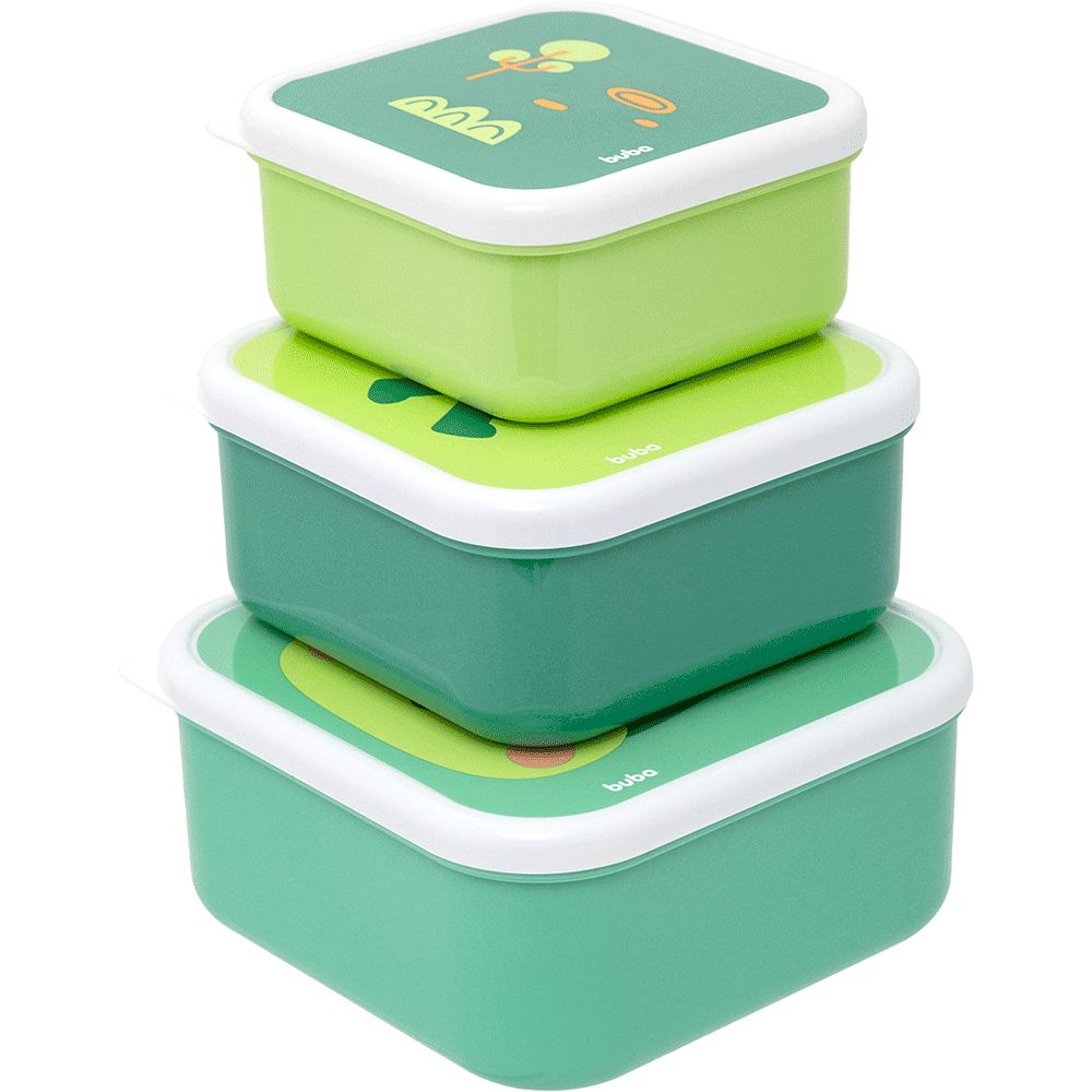 Kit 3 Potinhos Para Bebê Buba Zoo Dino - Buba