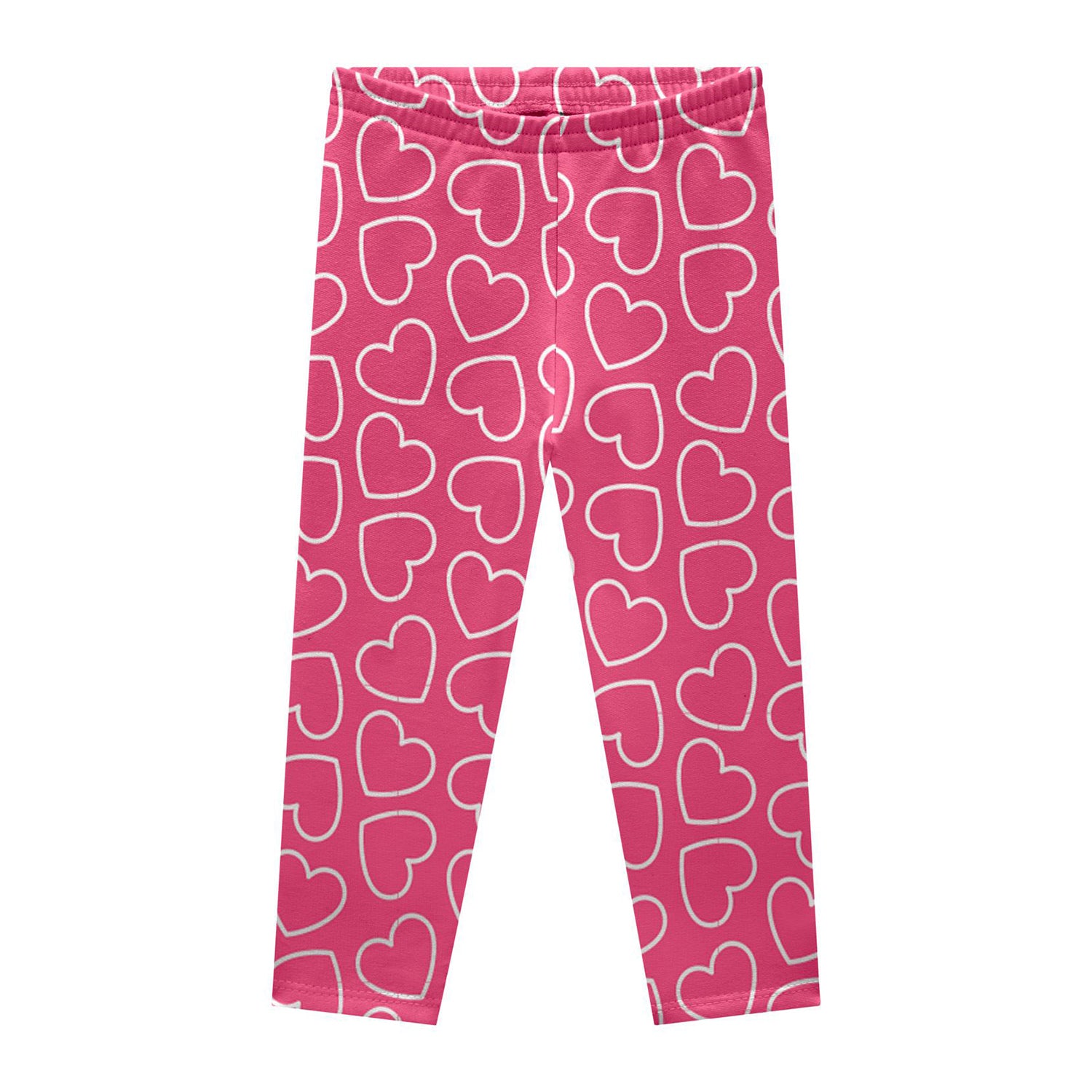 Calça Legging Infantil em Molicotton Peluciado Coração - Kyly