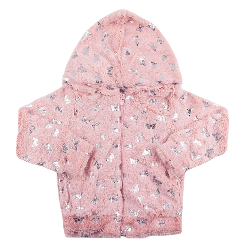 Casaco Infantil Menina em Fleece Borboletas - Rosebud