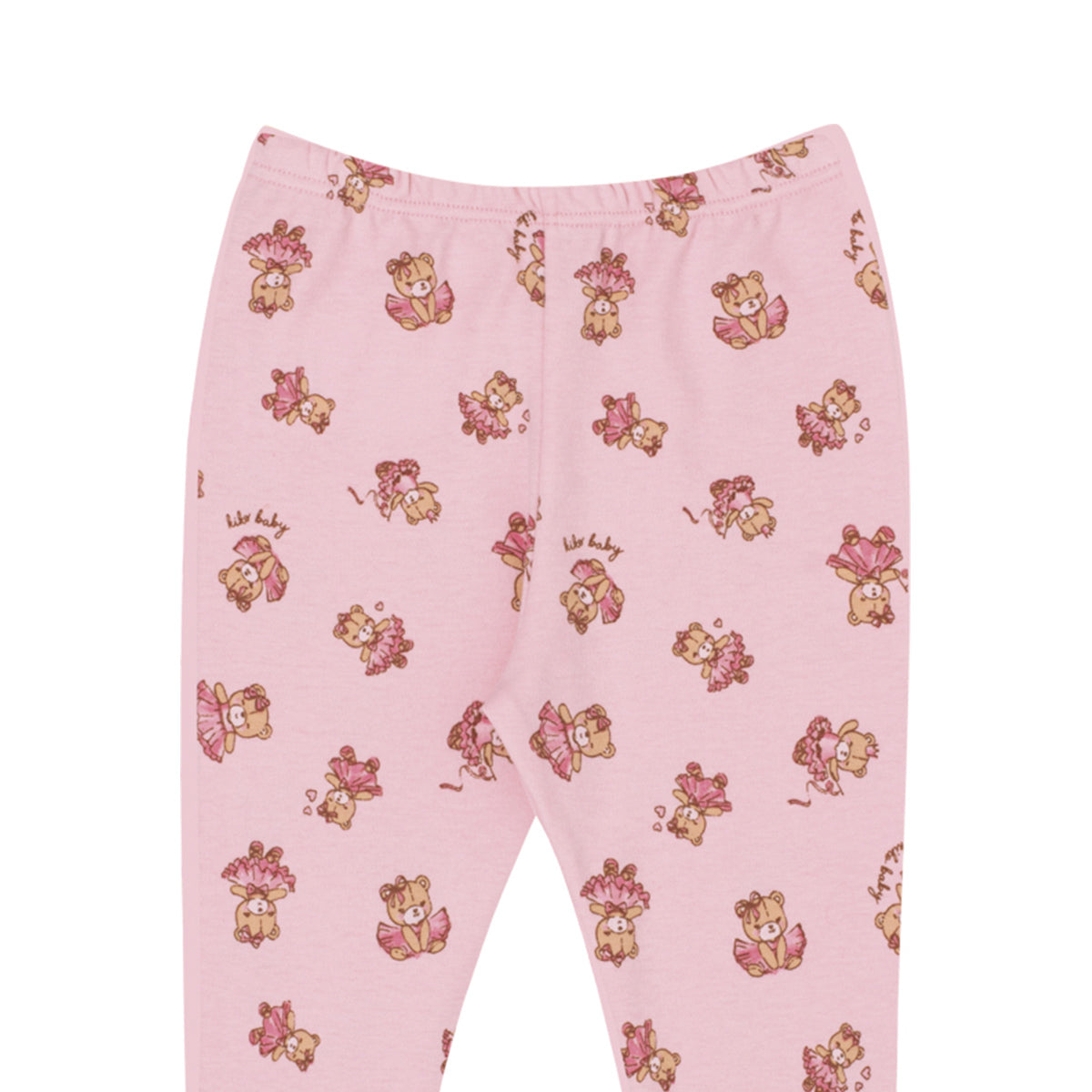 Calça Mijão Vira Pé Bebê Menina Suedine Ursinhas - Kiko Baby