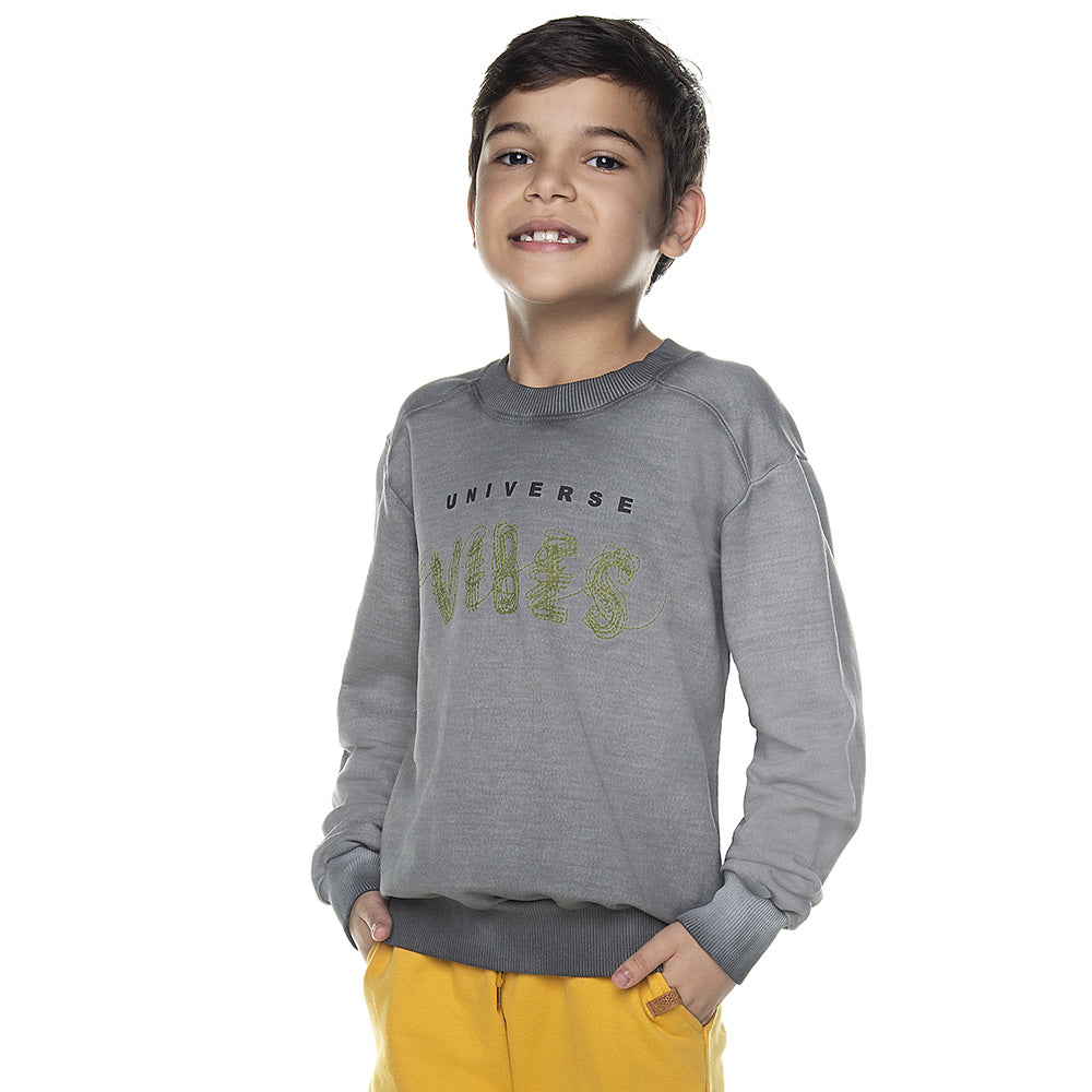 Blusão Infantil Menino em Moletom Estonado Vibes - Have Fun