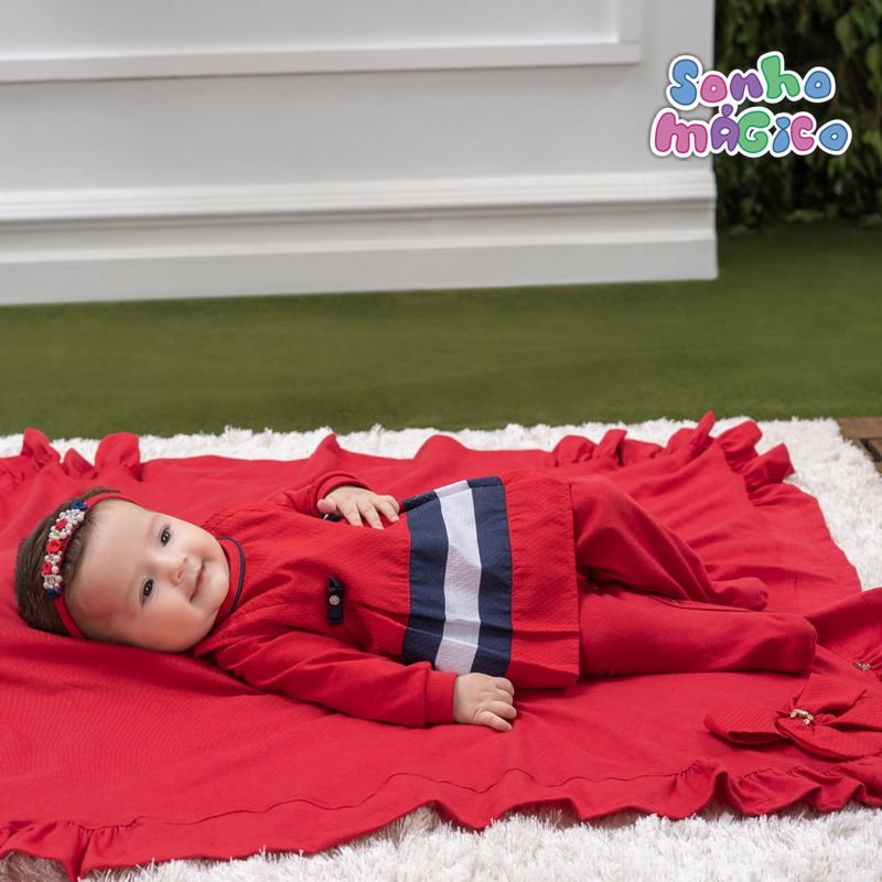 Saida Maternidade Malha Wonderful Vermelho - Sonho Mágico